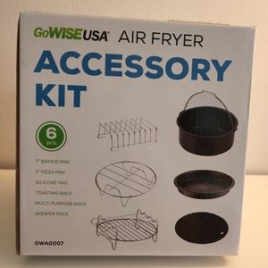 GoWISE USA Air Fryer Accessory Kit of 6 Pieces, model GWA0007 NEW in open box